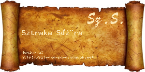 Sztraka Sára névjegykártya